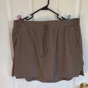 Brown Drawstring Skort